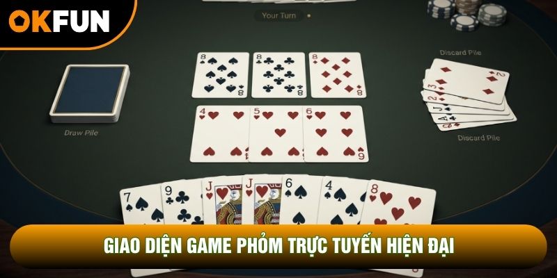 Giao diện game Phỏm trực tuyến hiện đại Giao diện game Phỏm trực tuyến hiện đại