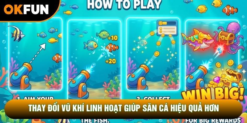 Thay đổi vũ khí linh hoạt giúp săn cá hiệu quả hơn